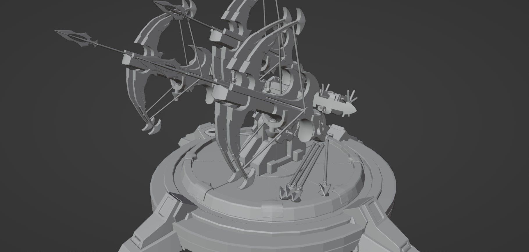 Fantasy Medieval Tri Ballista  3D model_12