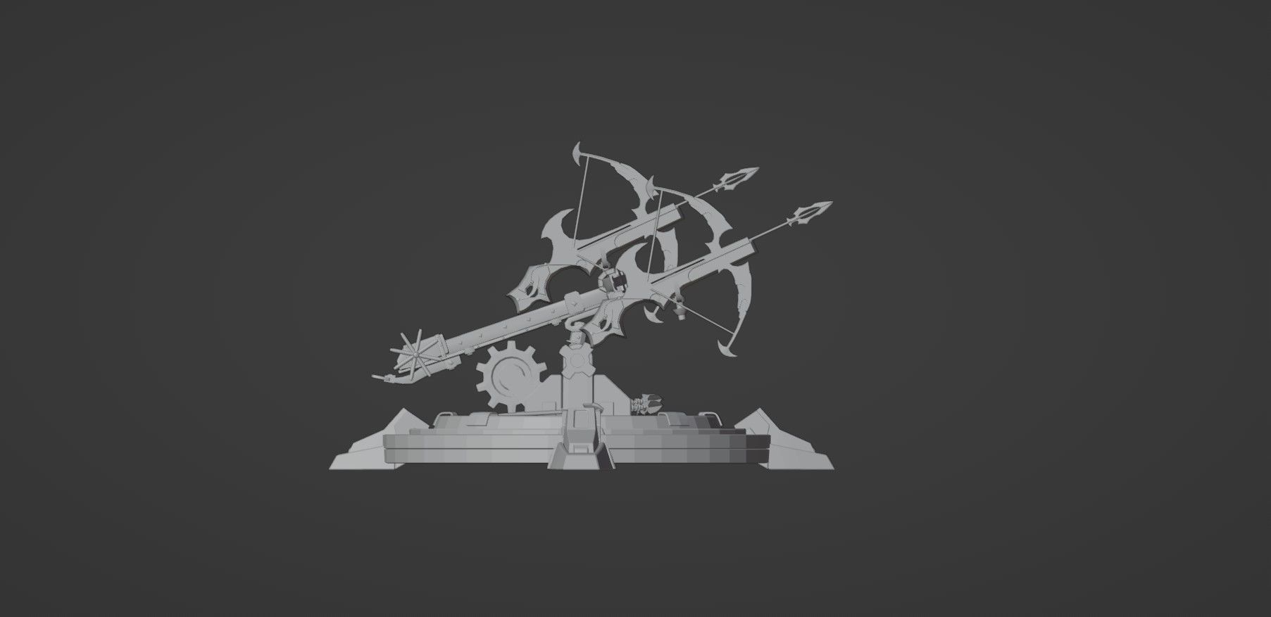 Fantasy Medieval Tri Ballista  3D model_11