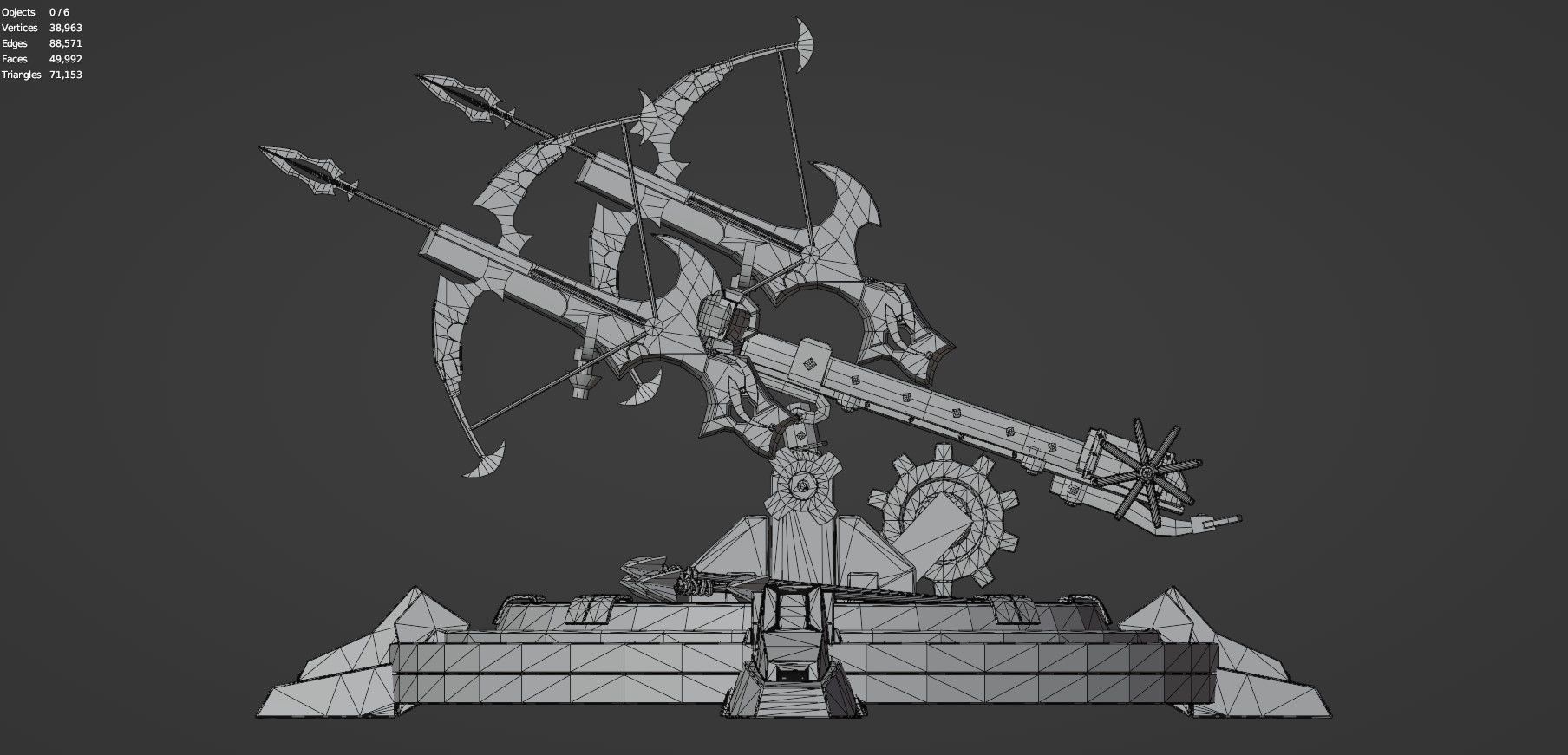 Fantasy Medieval Tri Ballista  3D model_19