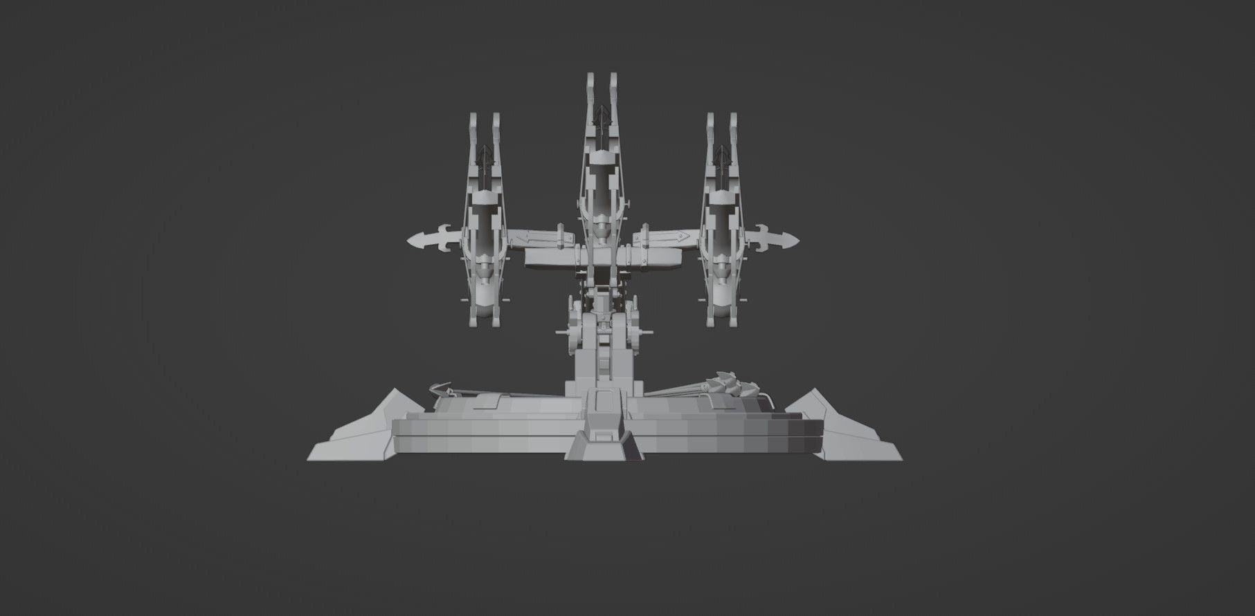 Fantasy Medieval Tri Ballista  3D model_9