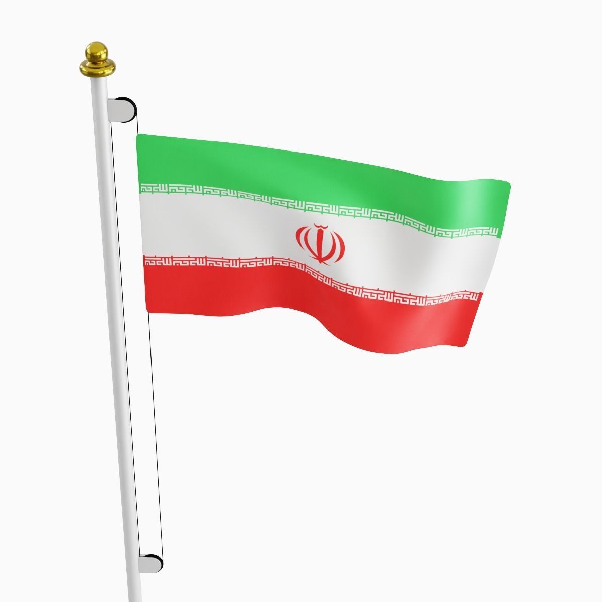 Flag of the Iran Low-poly 3D model_4