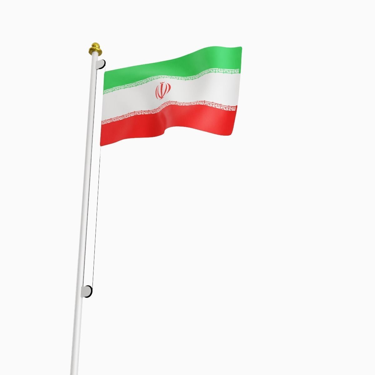 Flag of the Iran Low-poly 3D model_6