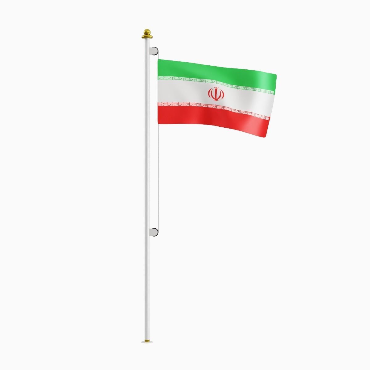 Flag of the Iran Low-poly 3D model_3