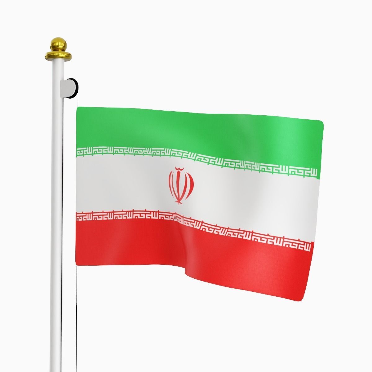 Flag of the Iran Low-poly 3D model_1