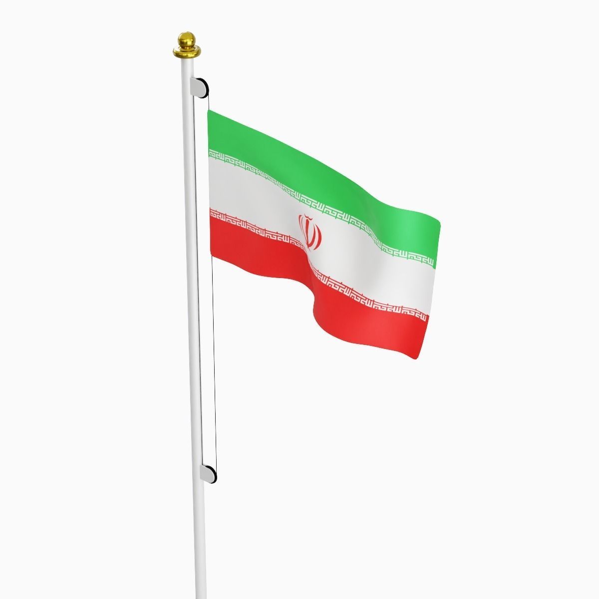 Flag of the Iran Low-poly 3D model_2