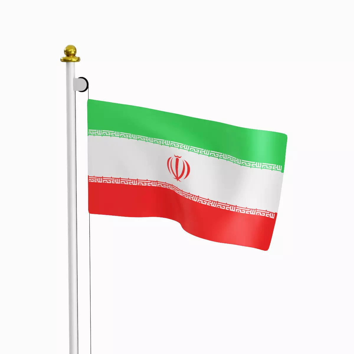 Flag of the Iran Low-poly 3D model_0