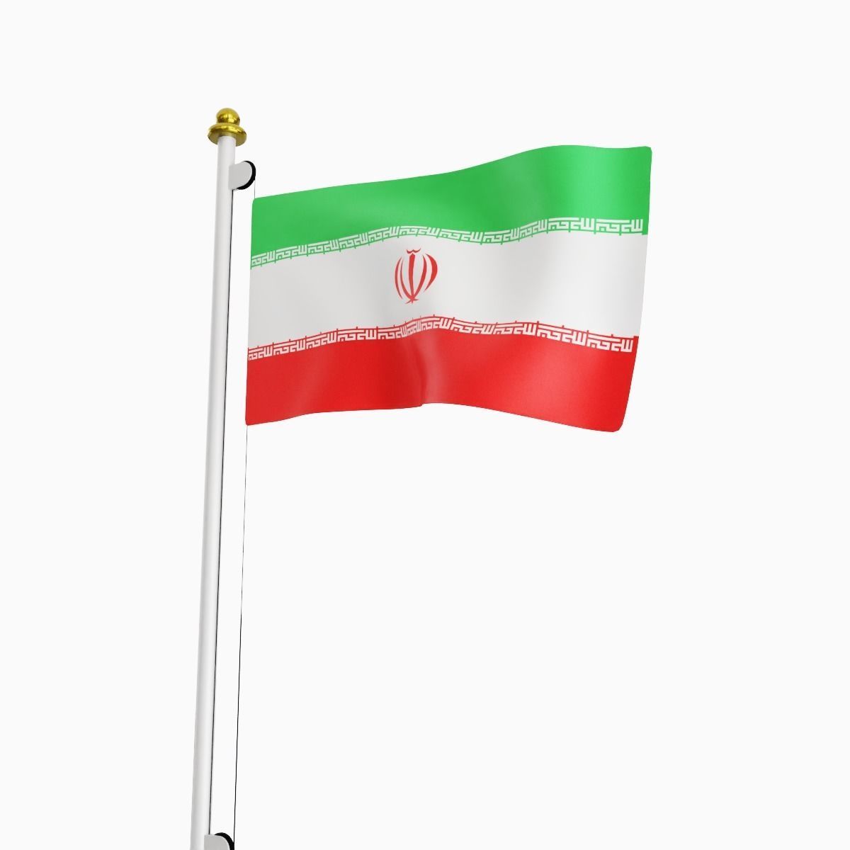 Flag of the Iran Low-poly 3D model_5