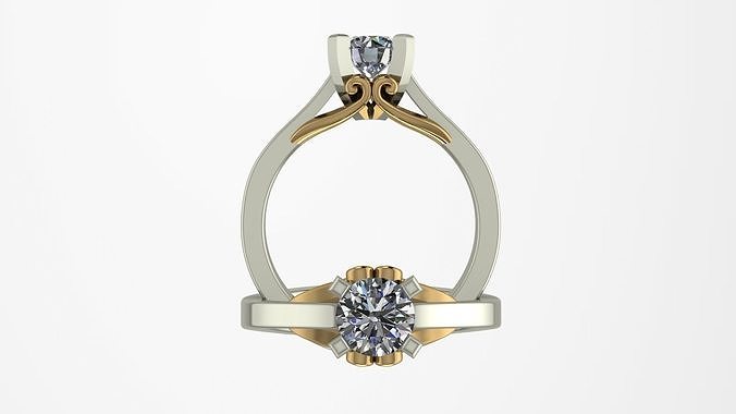 Solitaire diamond Ring  3D print model