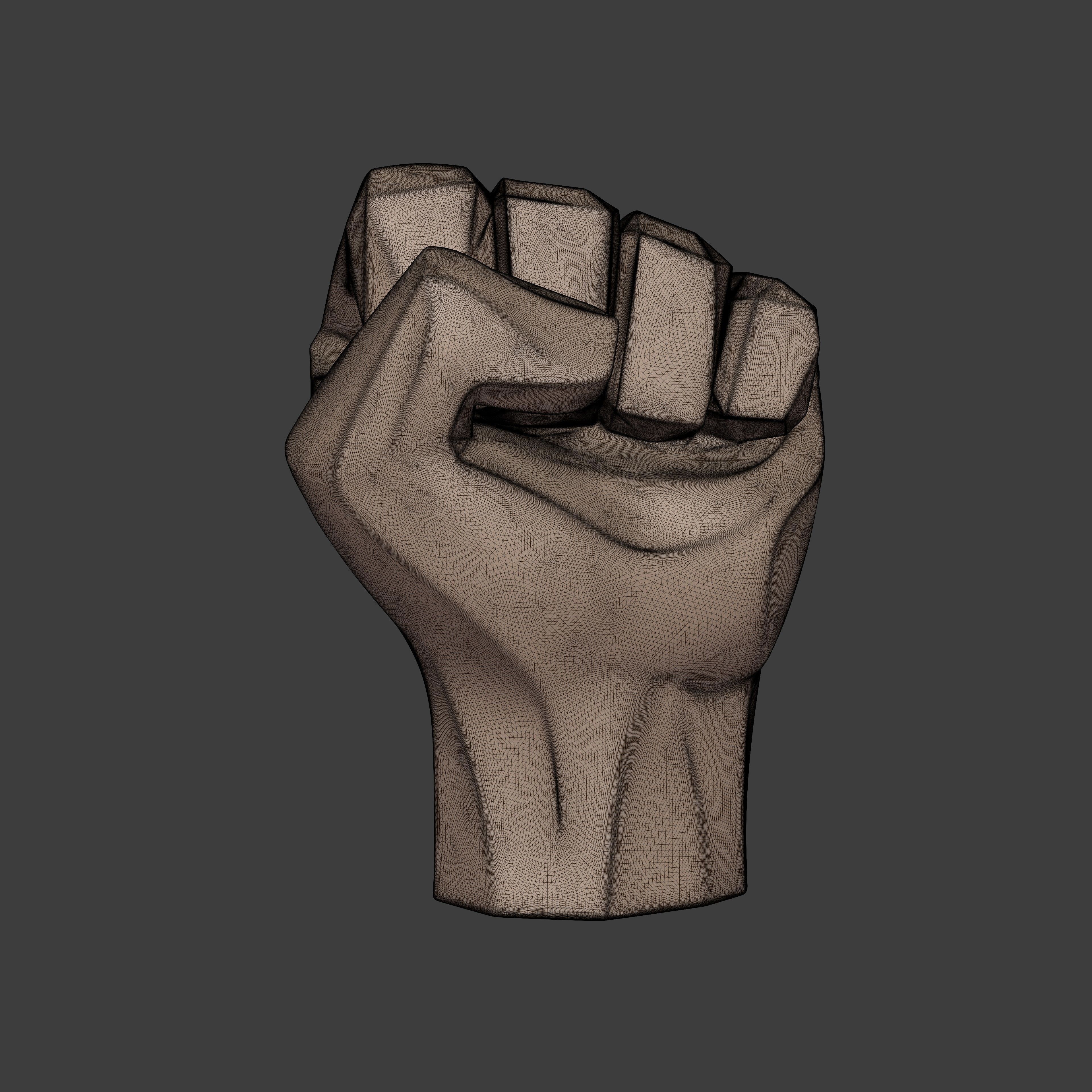 Abstract Hand Fist Figurine Statue 3D print model_2