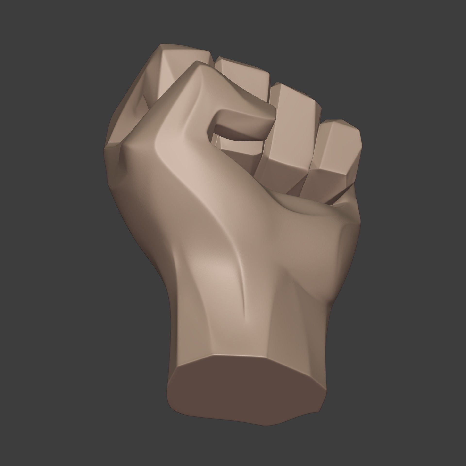 Abstract Hand Fist Figurine Statue 3D print model_14