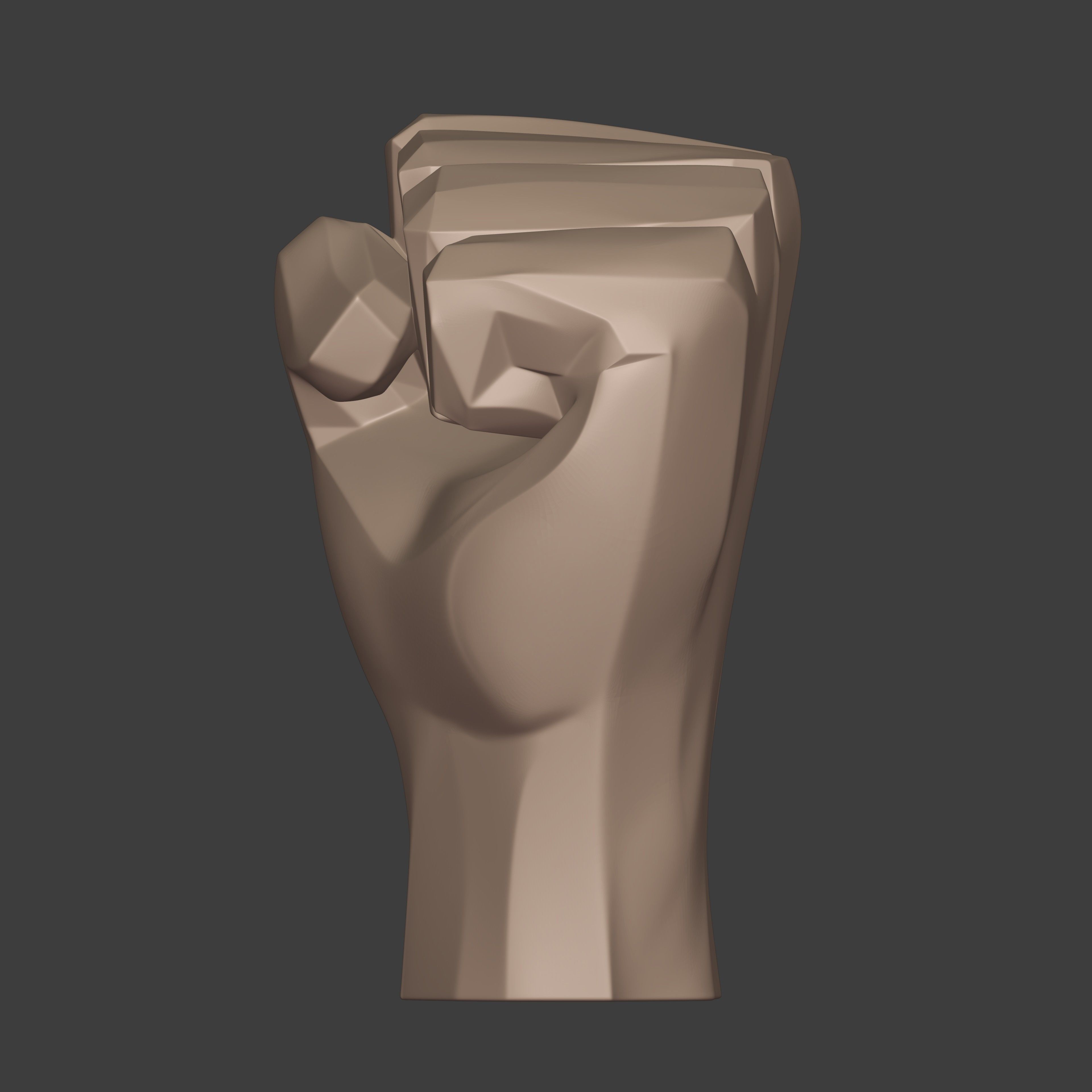 Abstract Hand Fist Figurine Statue 3D print model_6