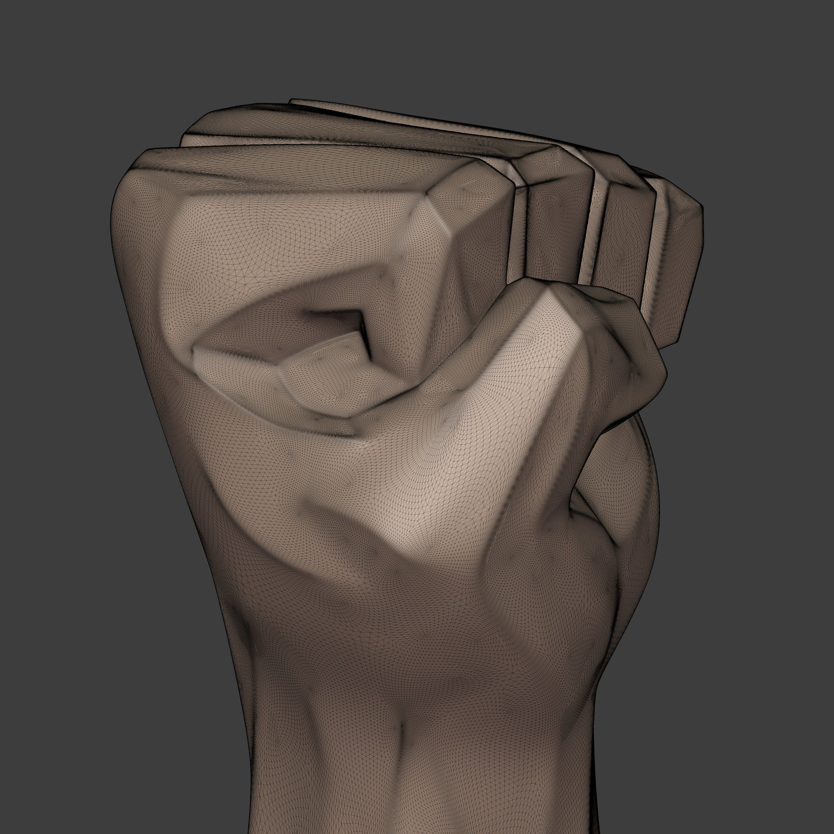 Abstract Hand Fist Figurine Statue 3D print model_12