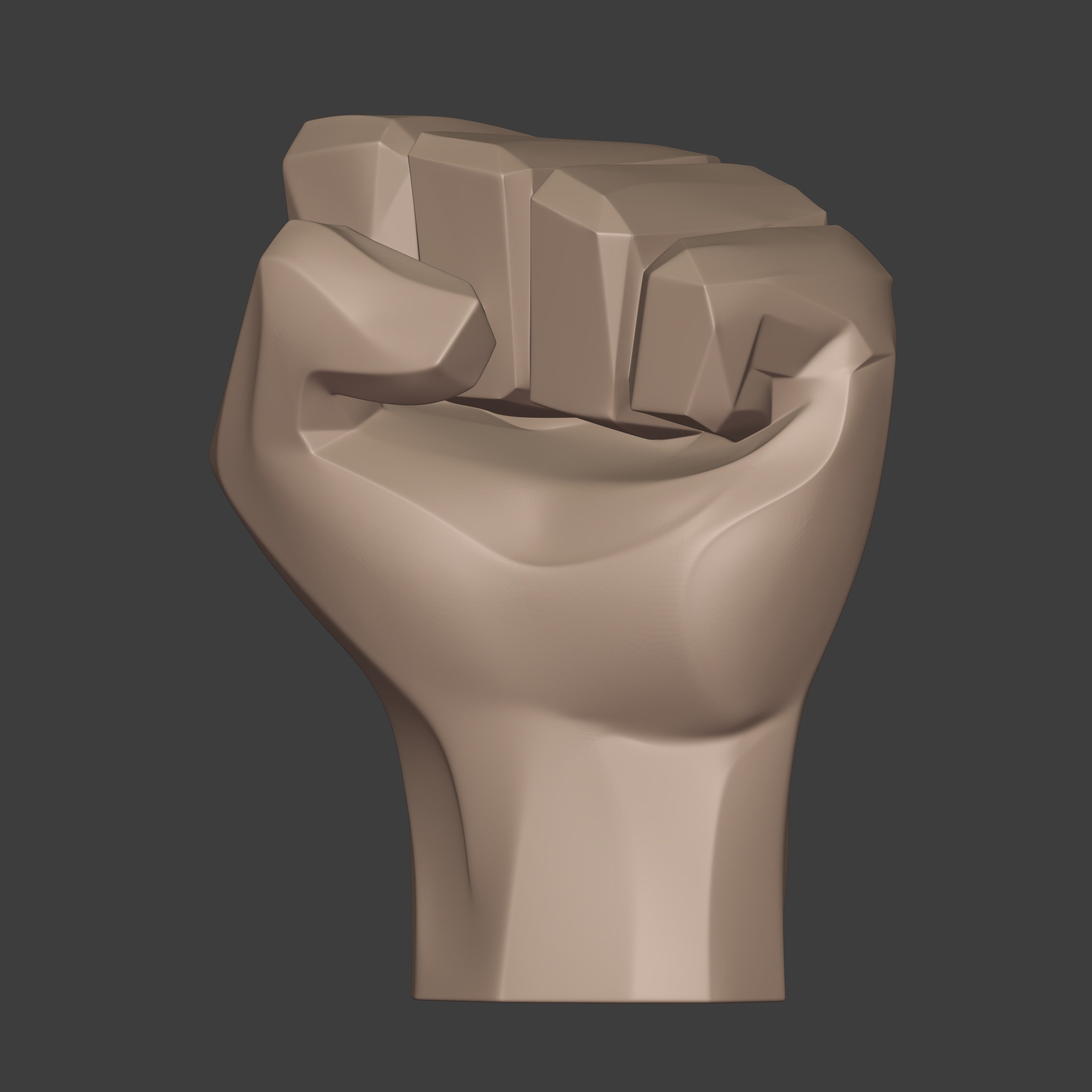 Abstract Hand Fist Figurine Statue 3D print model_3