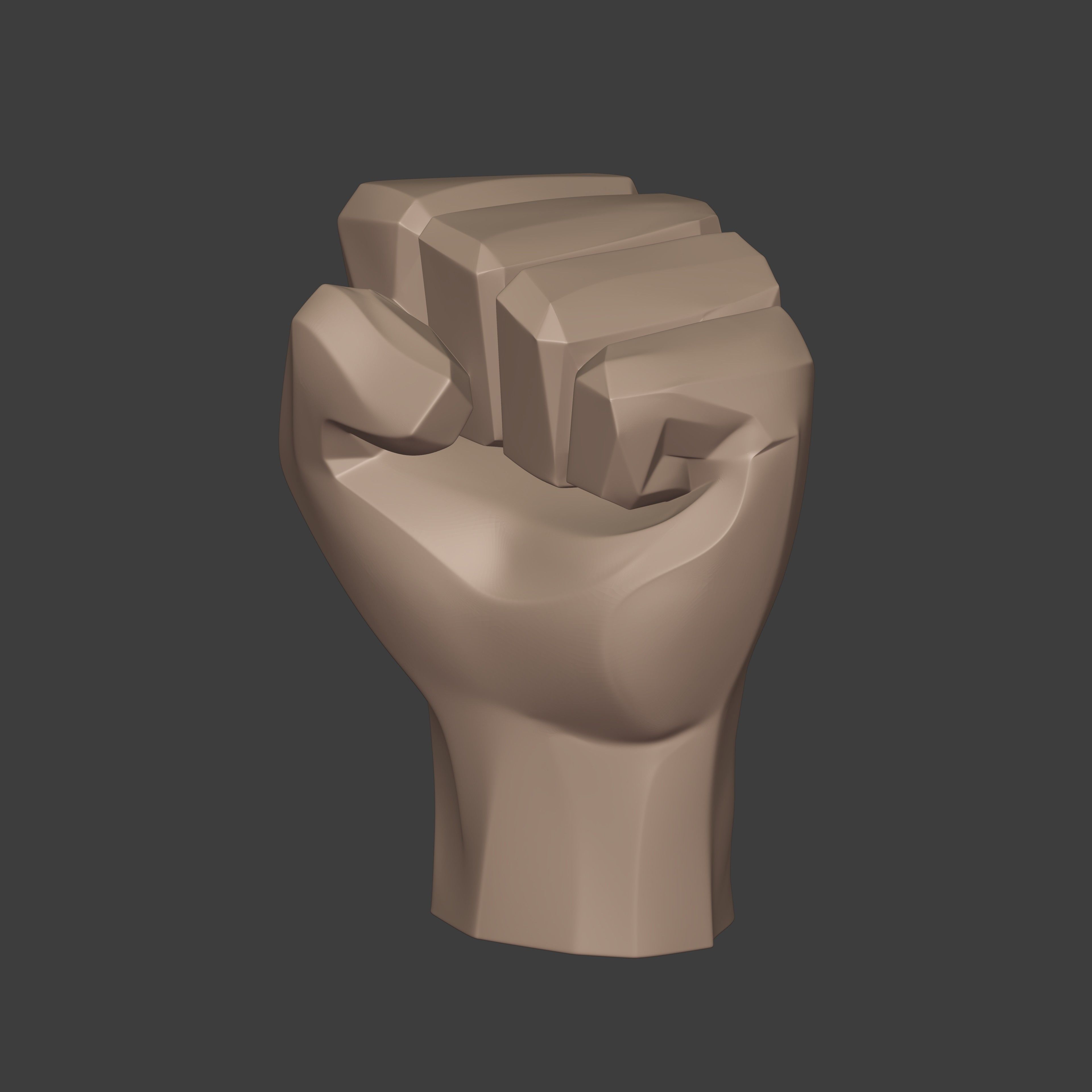 Abstract Hand Fist Figurine Statue 3D print model_4