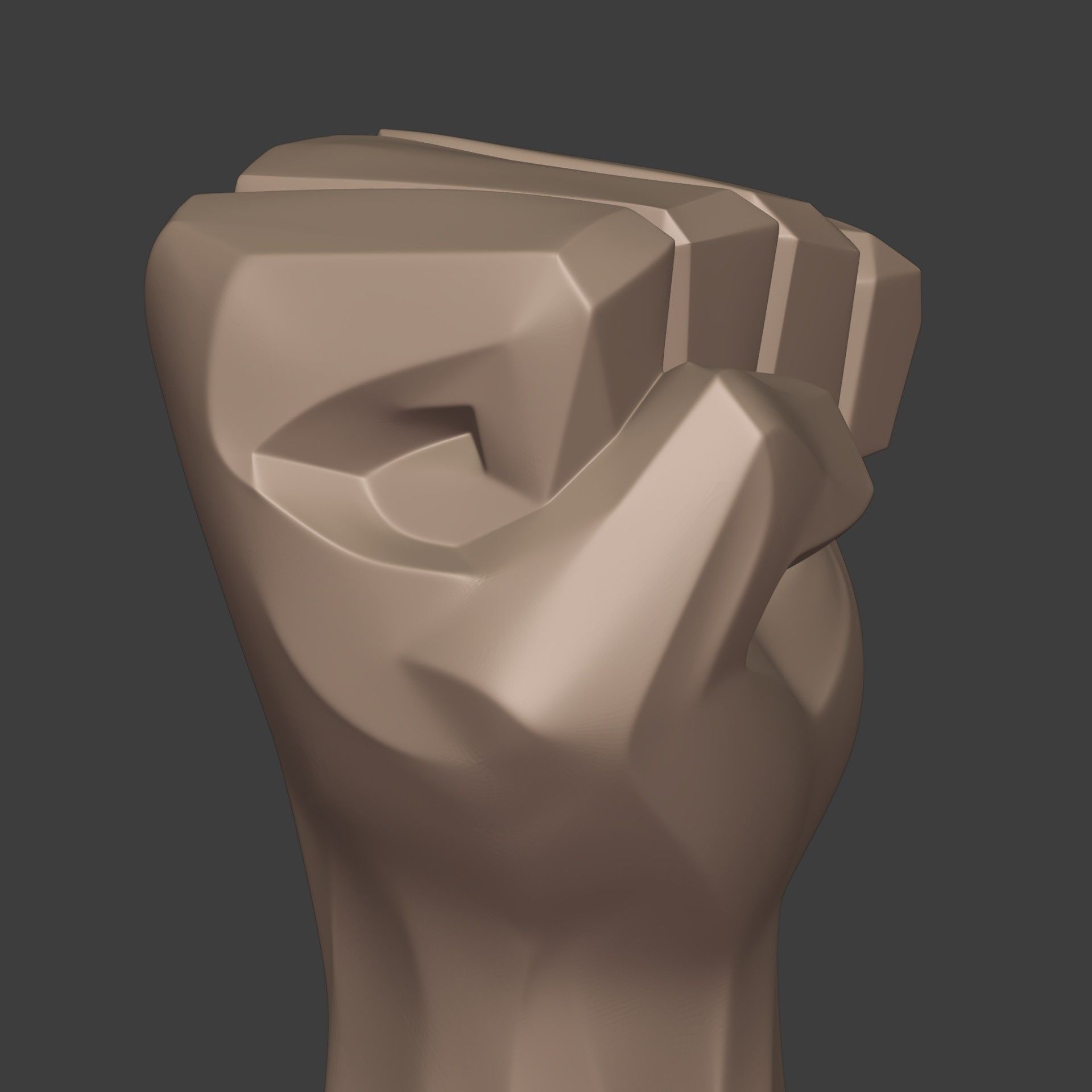 Abstract Hand Fist Figurine Statue 3D print model_11