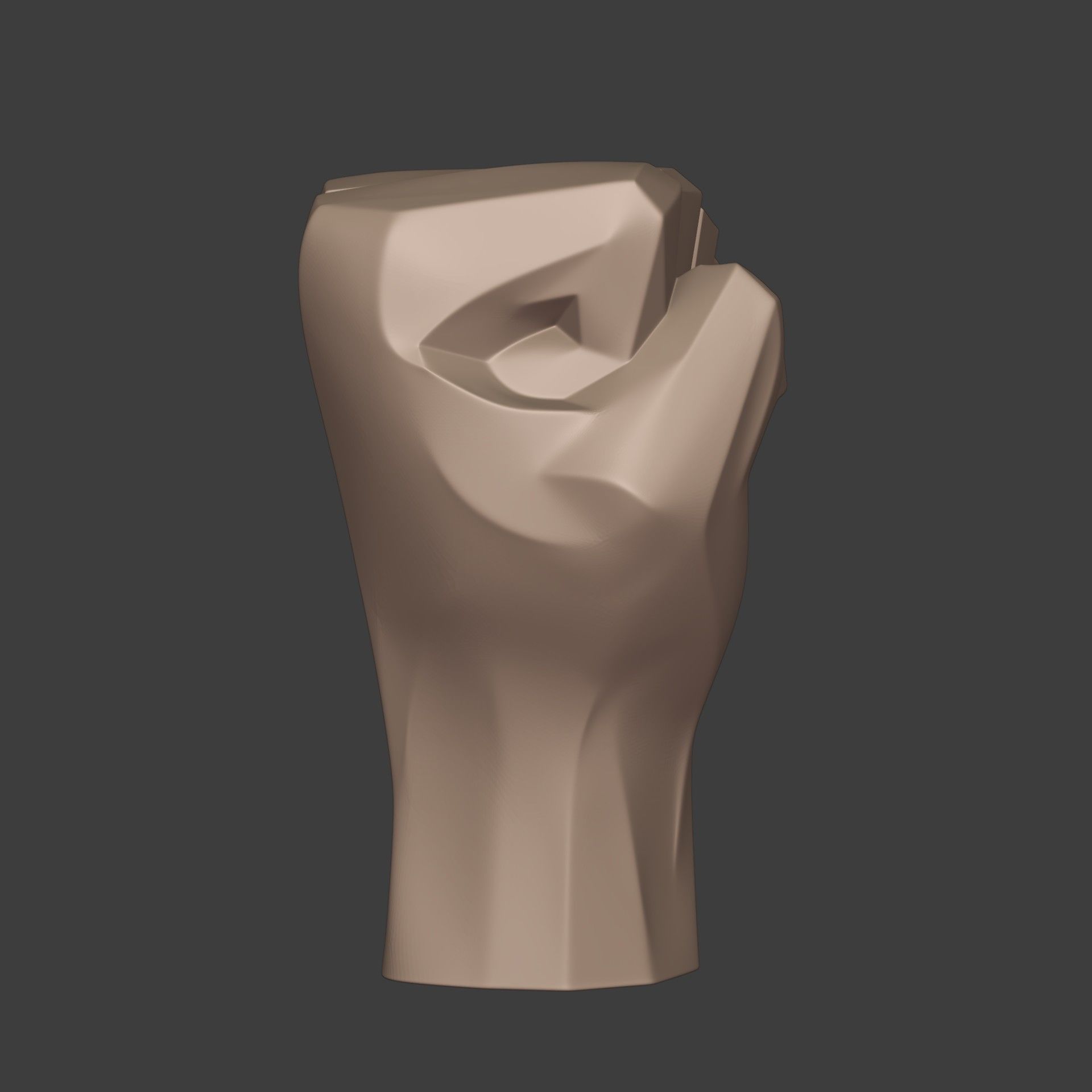Abstract Hand Fist Figurine Statue 3D print model_10