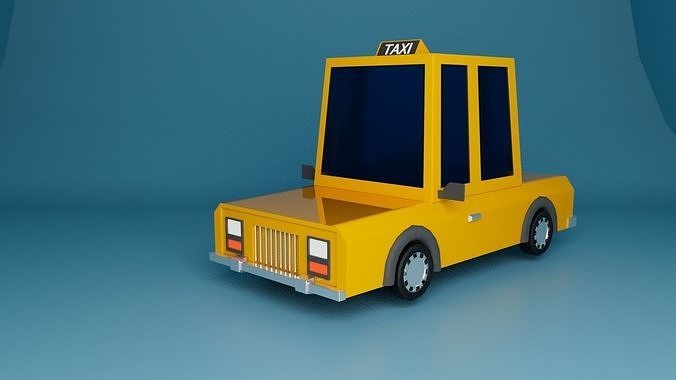 Low-Poly Taxi Low-poly 3D model