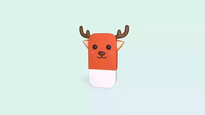 Deer Eraser Cute  Low-poly 3D model