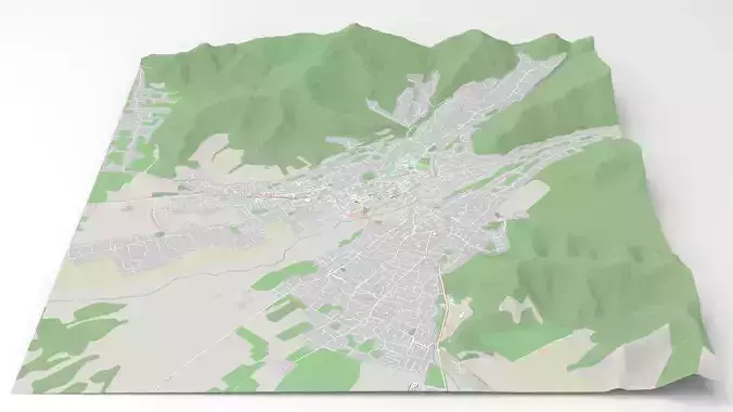 Cityscape Zagatala Azerbaijan 3D model