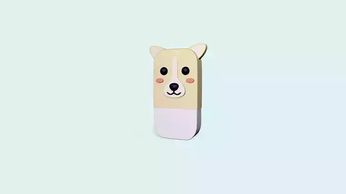 Dog Eraser Cute Low-poly 3D model