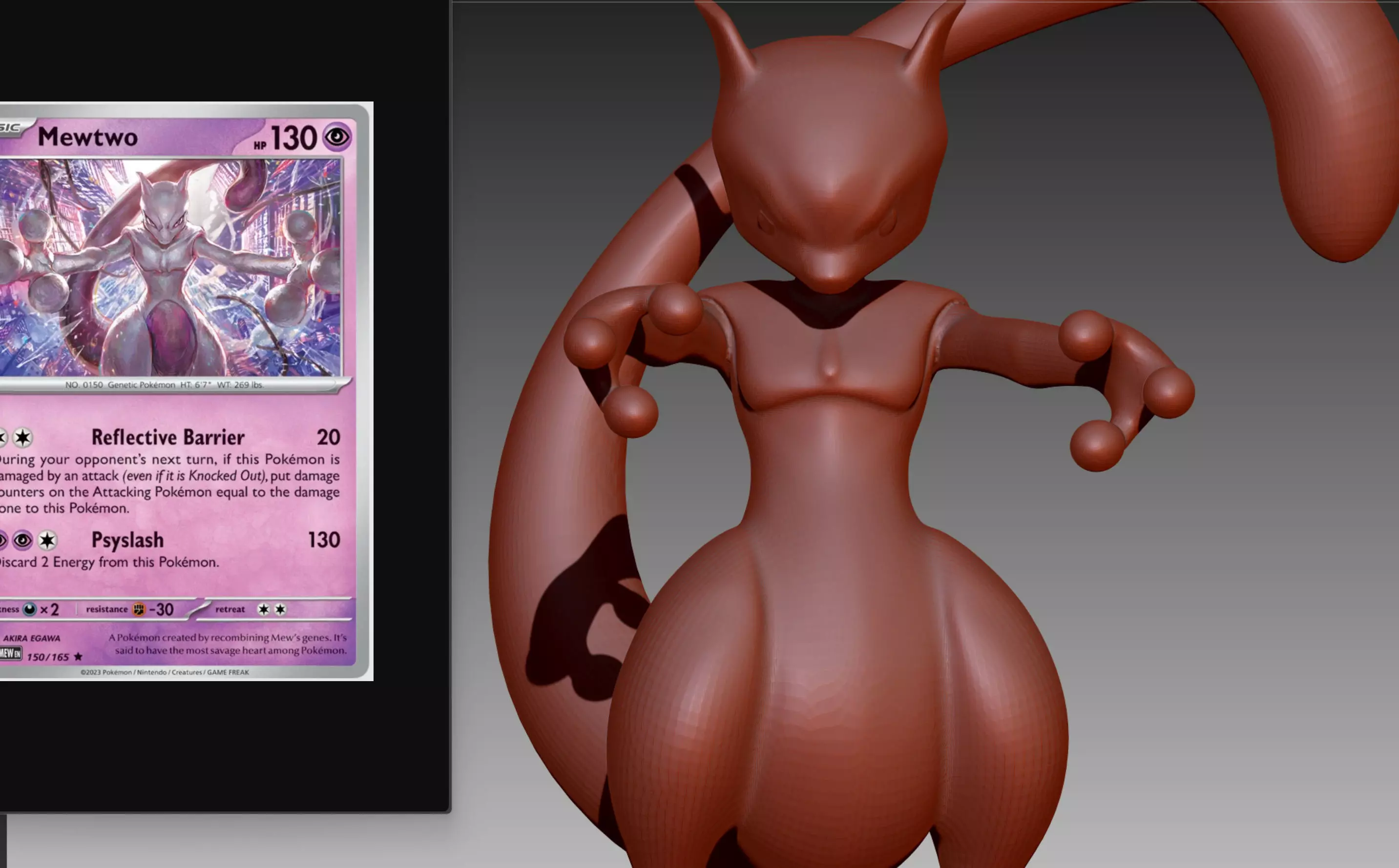Mewtwo Pokemon OBJ STL 3D print model