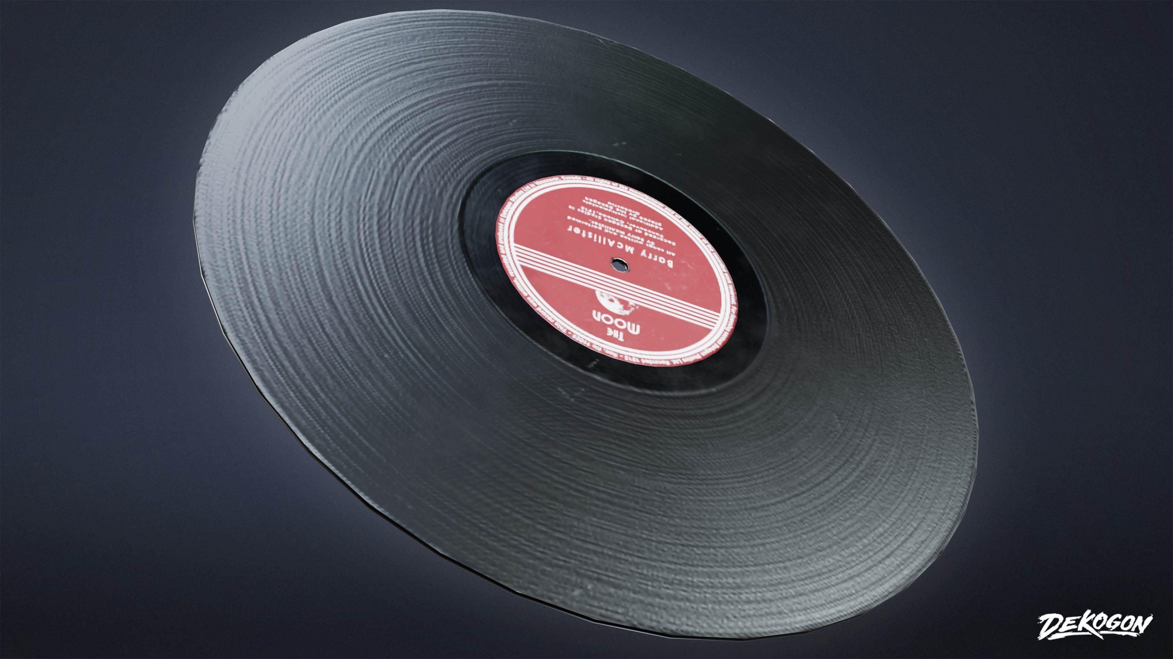 ART DECO - Record 01 - LOW POLY Low-poly 3D model_5