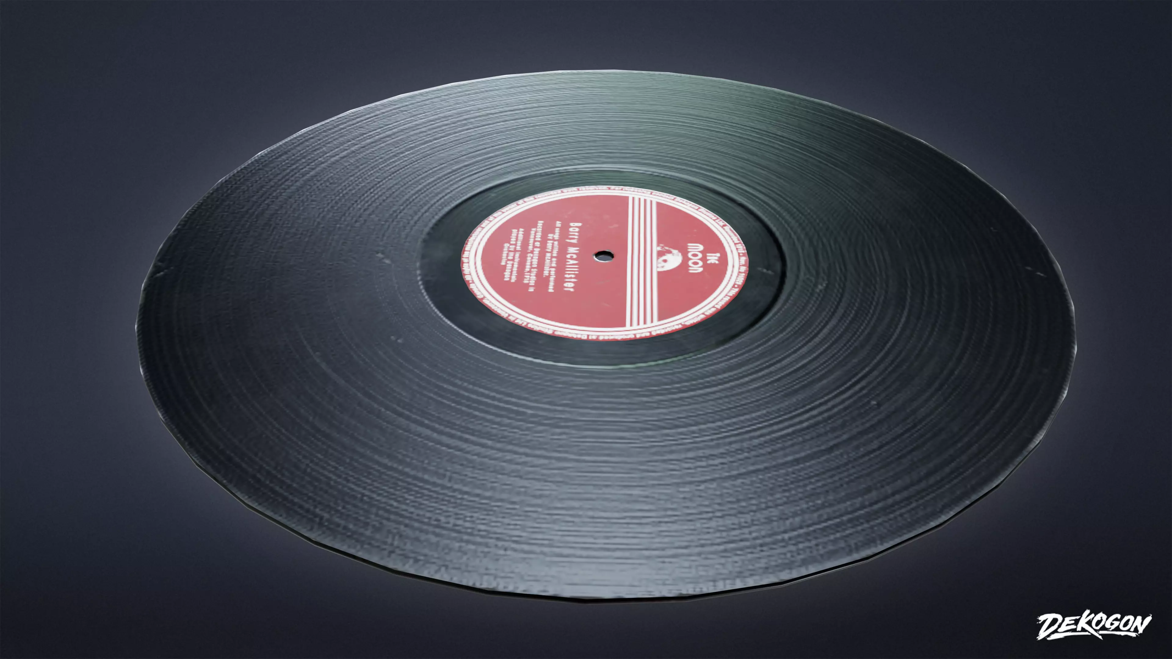 ART DECO - Record 01 - LOW POLY Low-poly 3D model_0