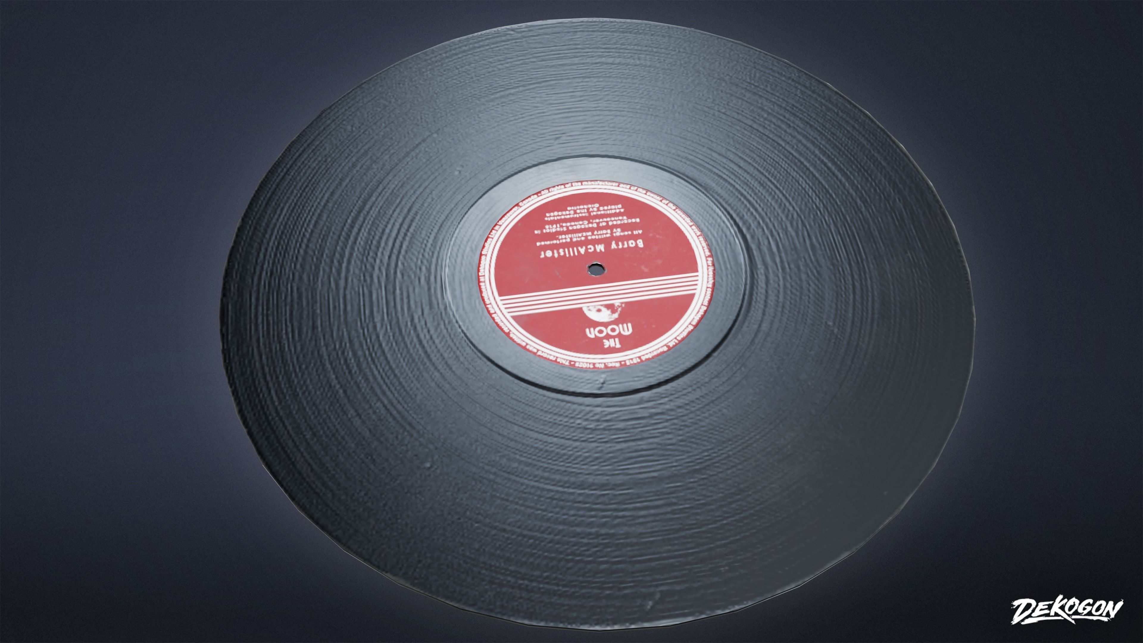 ART DECO - Record 01 - LOW POLY Low-poly 3D model_3