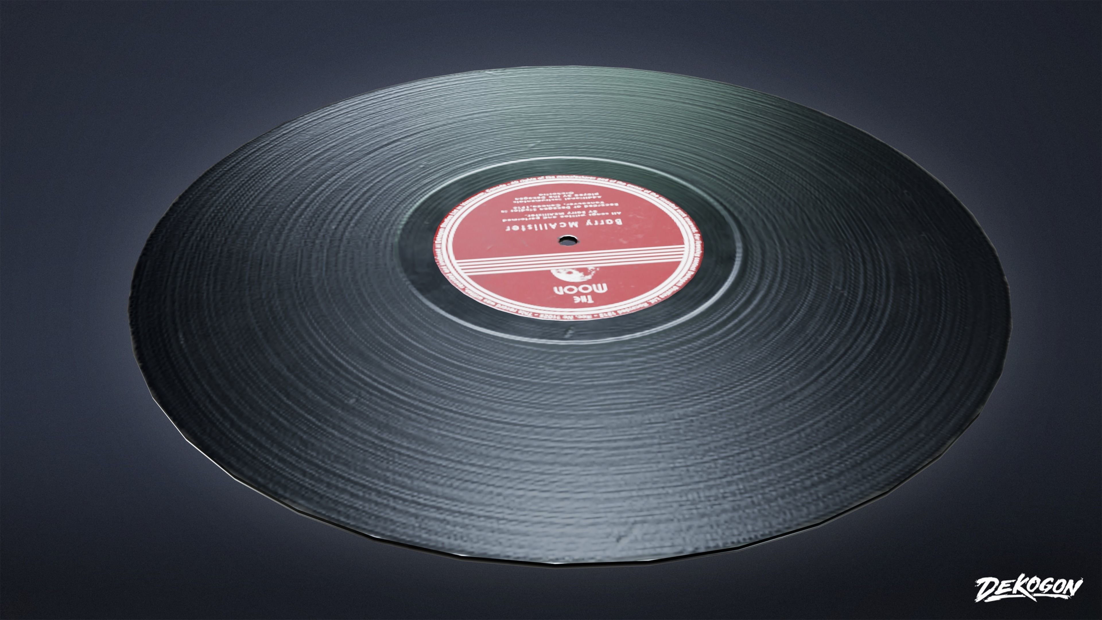 ART DECO - Record 01 - LOW POLY Low-poly 3D model_2