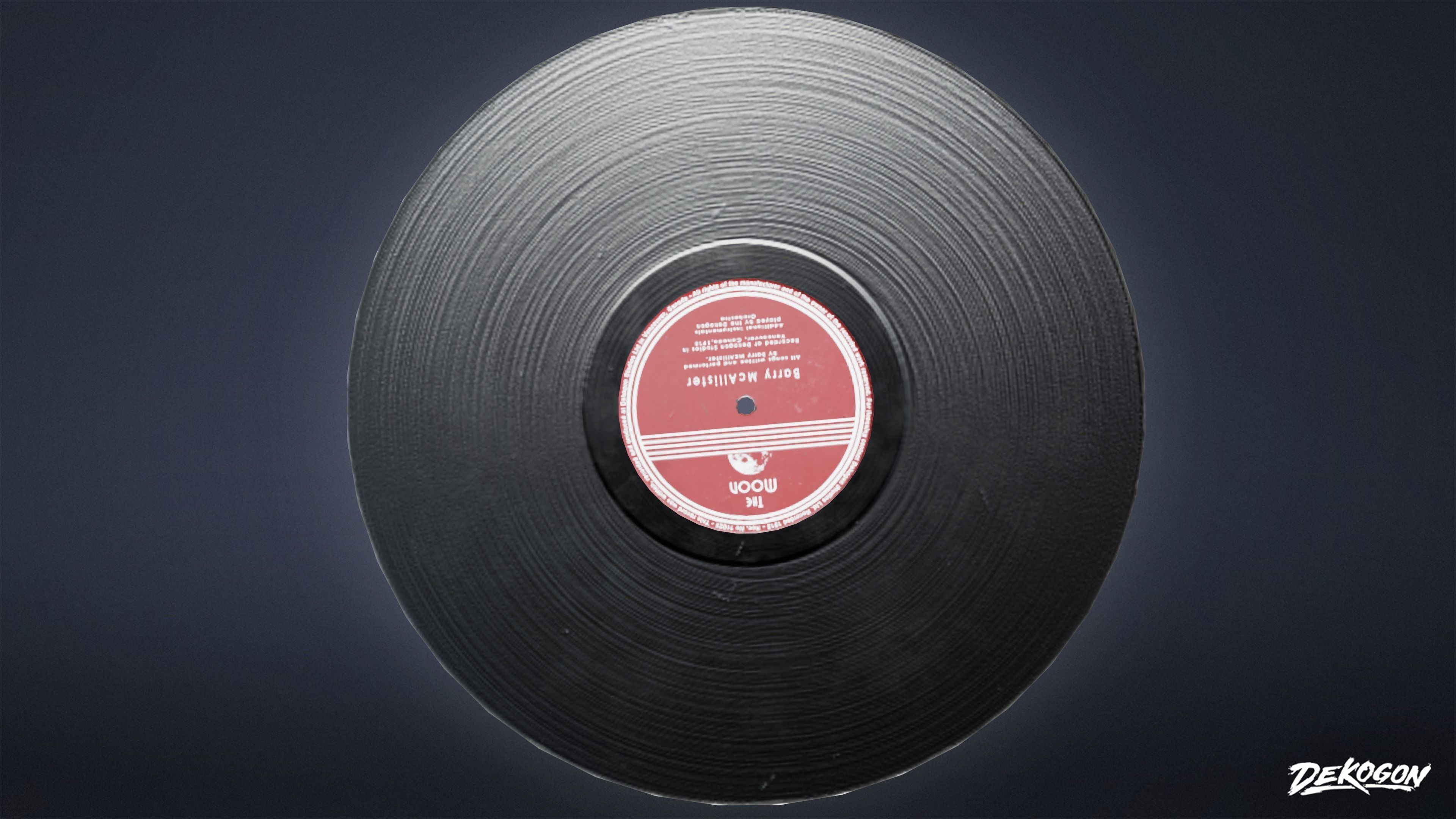 ART DECO - Record 01 - LOW POLY Low-poly 3D model_4