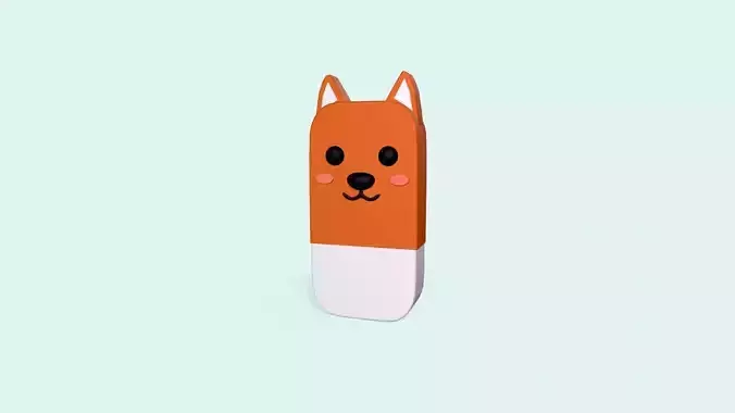 Fox Eraser Cute Low-poly 3D model