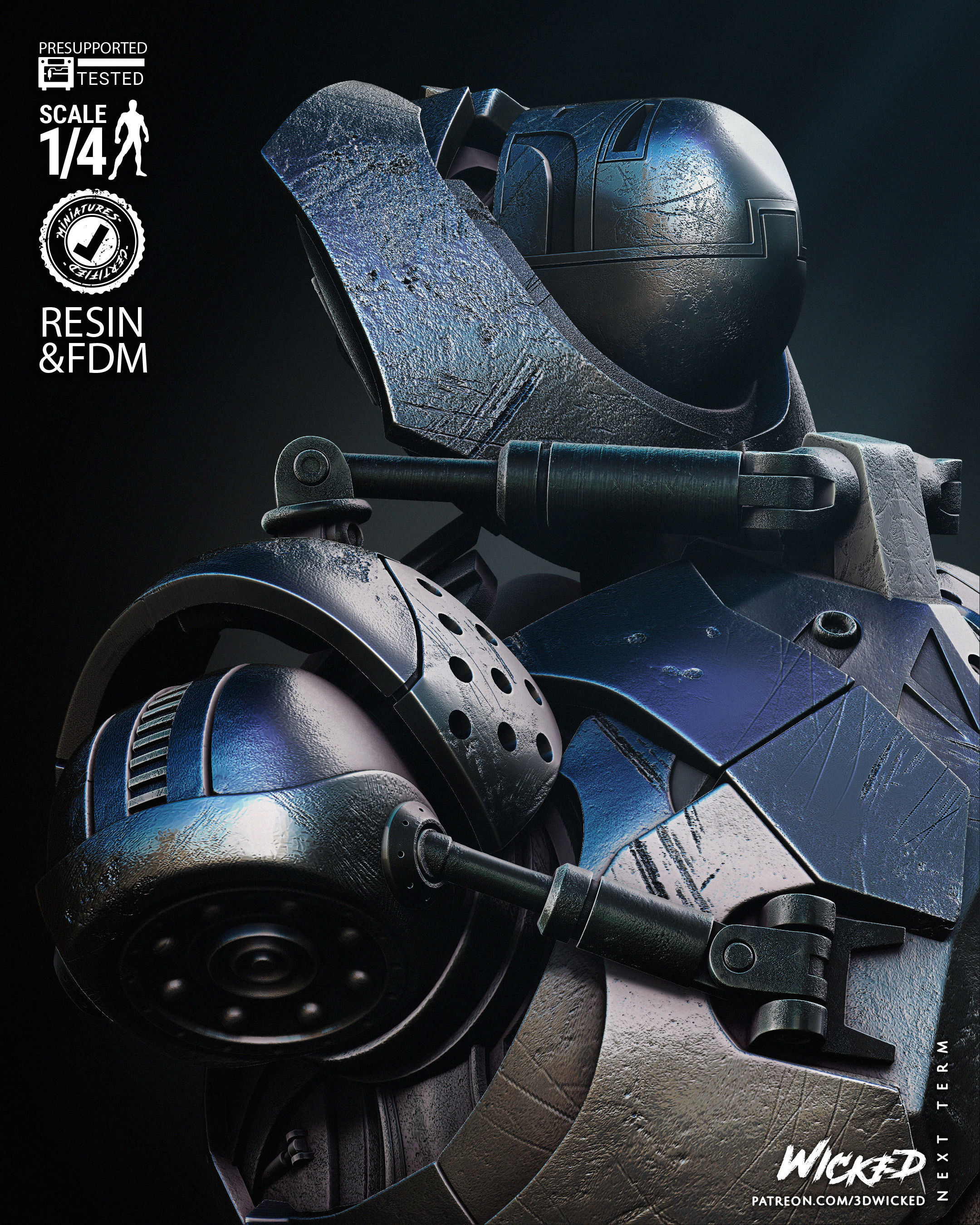 Wicked Marvel Iron Monger Bust Tested for 3D printing 3D print model_29