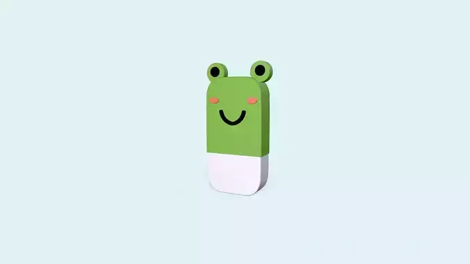 Frog Eraser Cute  Low-poly 3D model