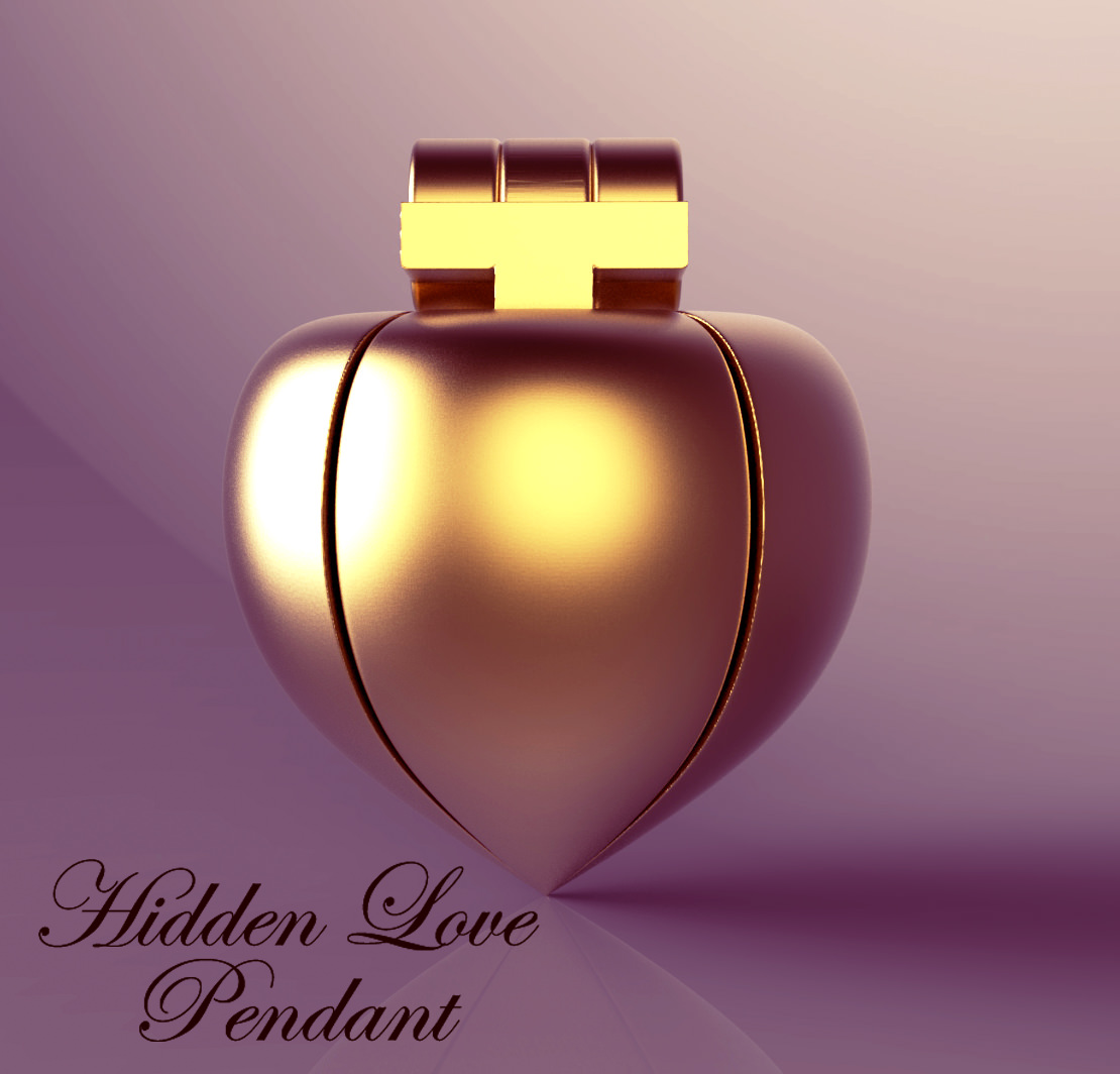 Hidden Love Pendant 3D model_4
