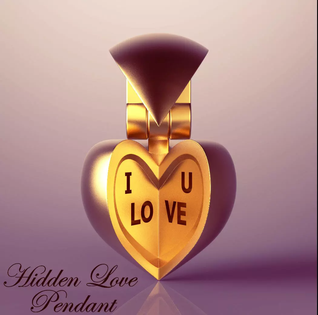 Hidden Love Pendant 3D model_0