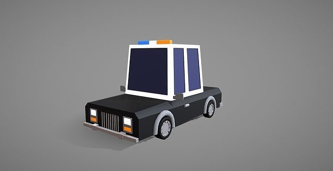 Low-Poly Police Car Low-poly 3D model