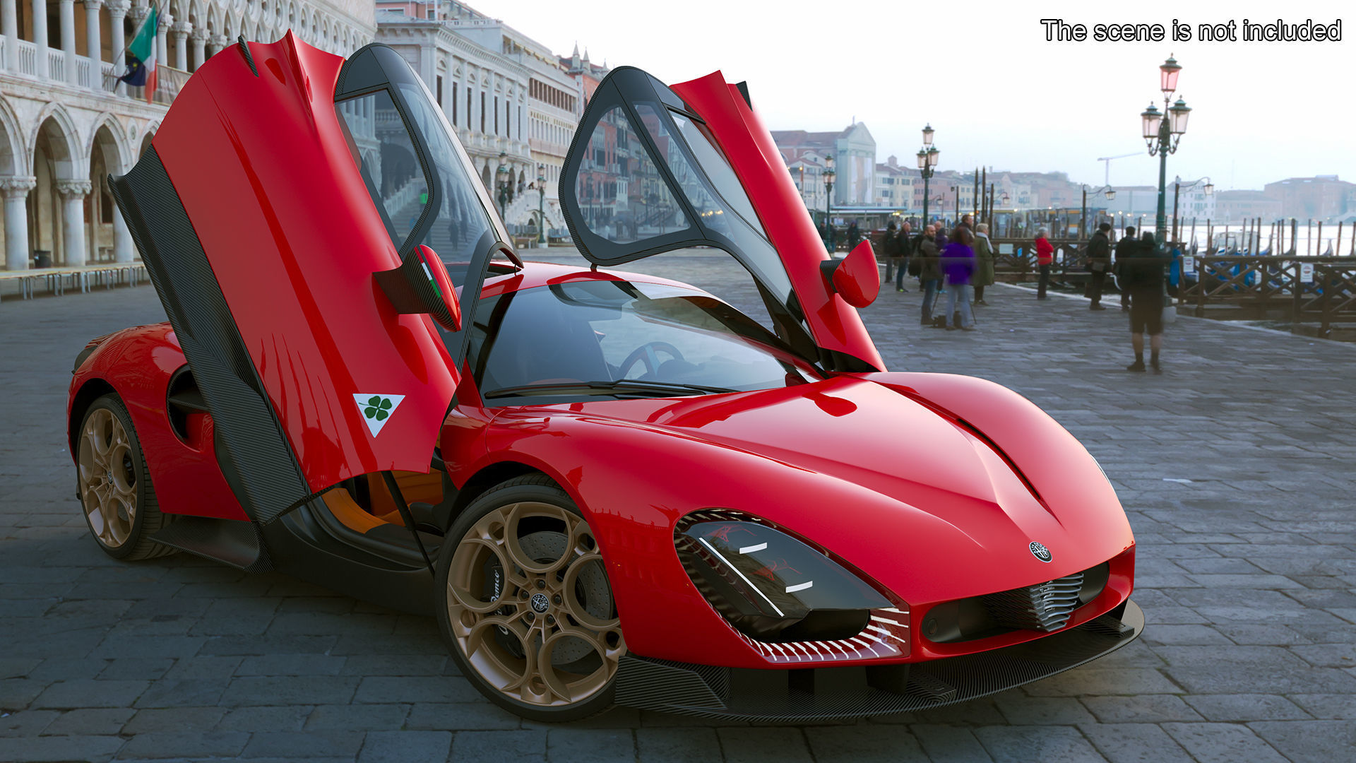 Alfa Romeo 33 Stradale Red Rigged 3D model