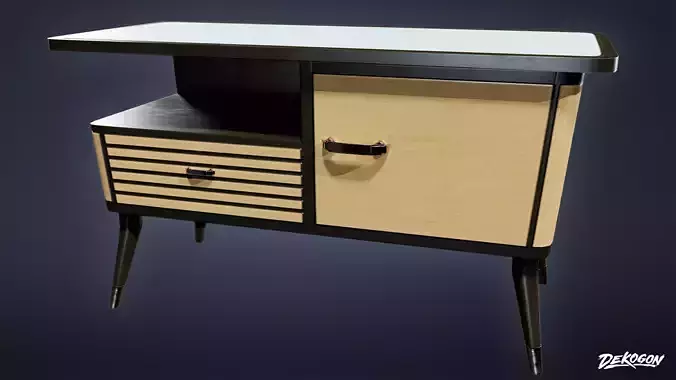 ART DECO - Side Table 01 - LOW POLY