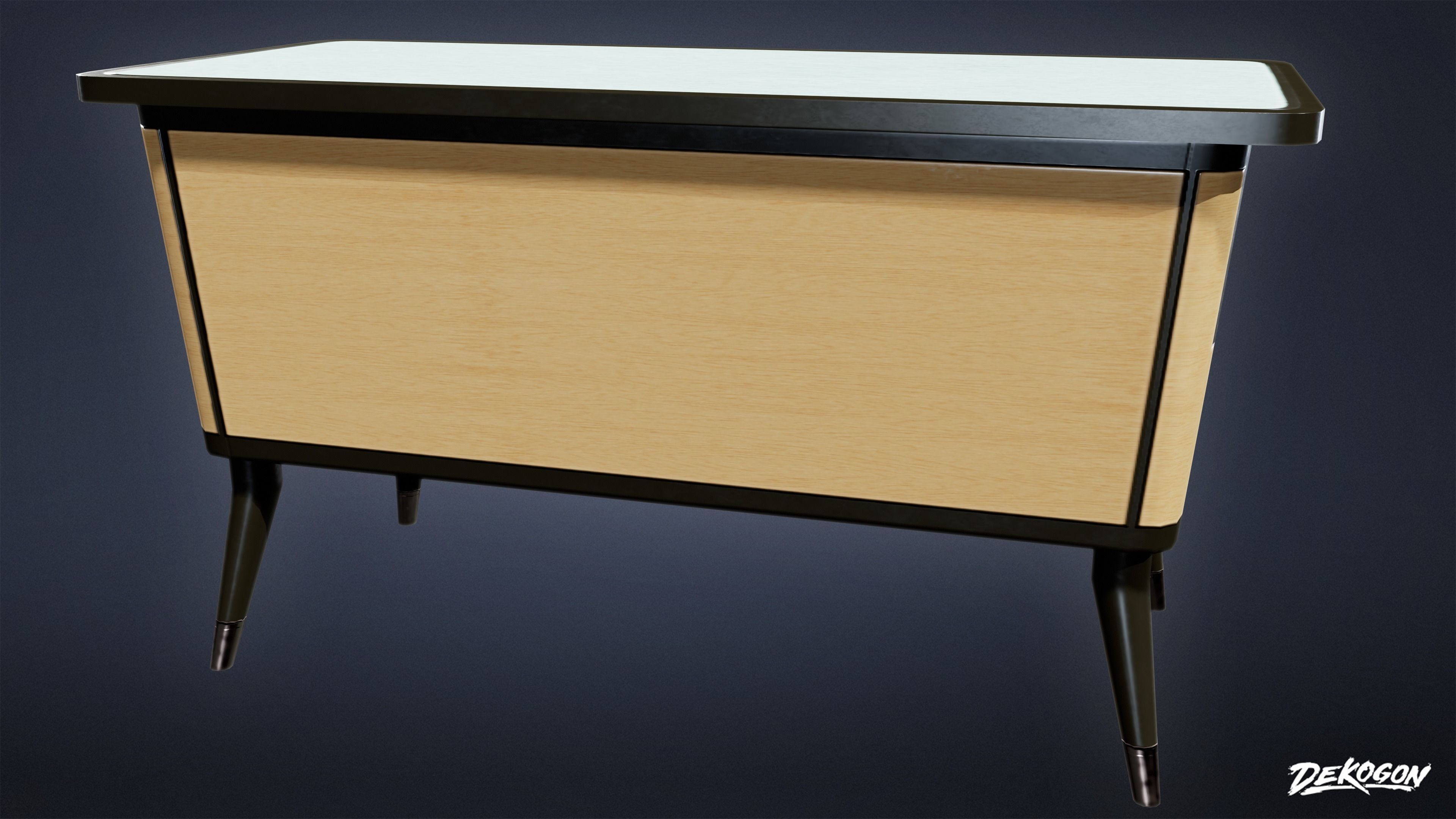 ART DECO - Side Table 01 - LOW POLY Low-poly 3D model_3