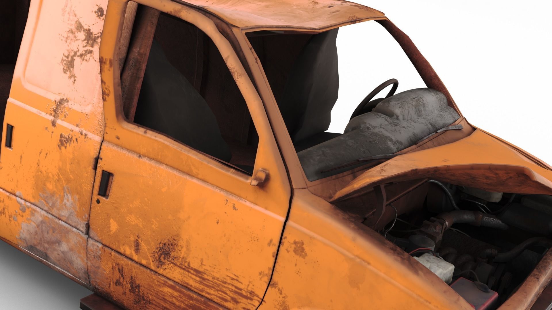 Crashed Van 01 Low-poly 3D model_16