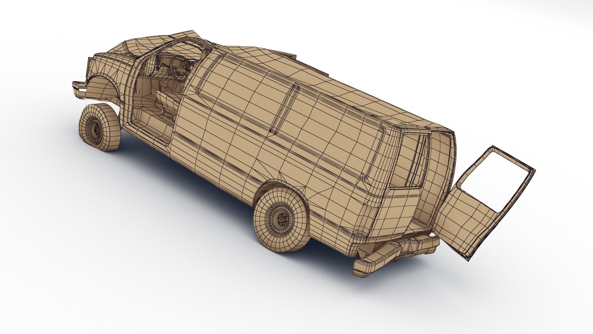 Crashed Van 01 Low-poly 3D model_20