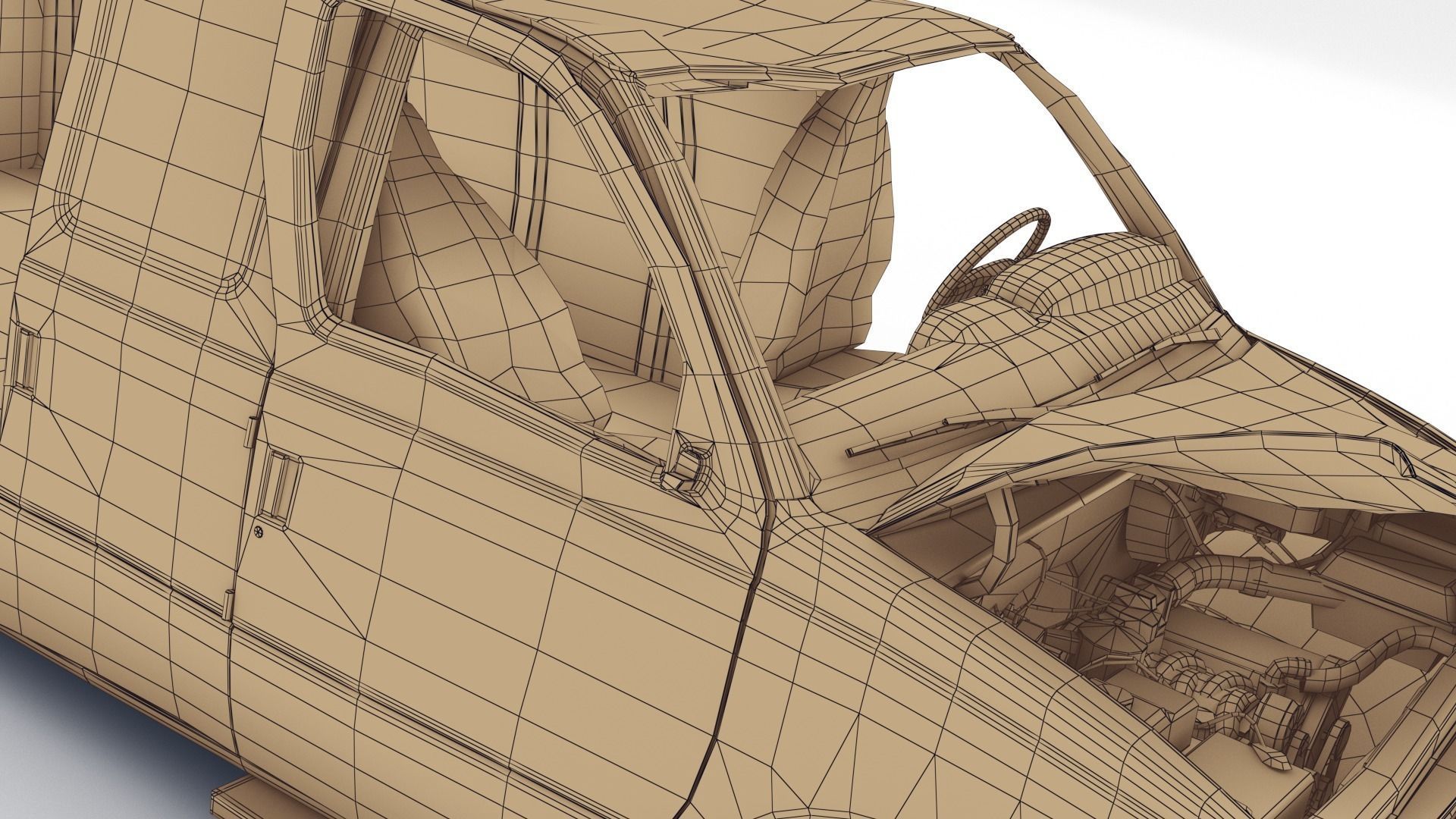 Crashed Van 01 Low-poly 3D model_24