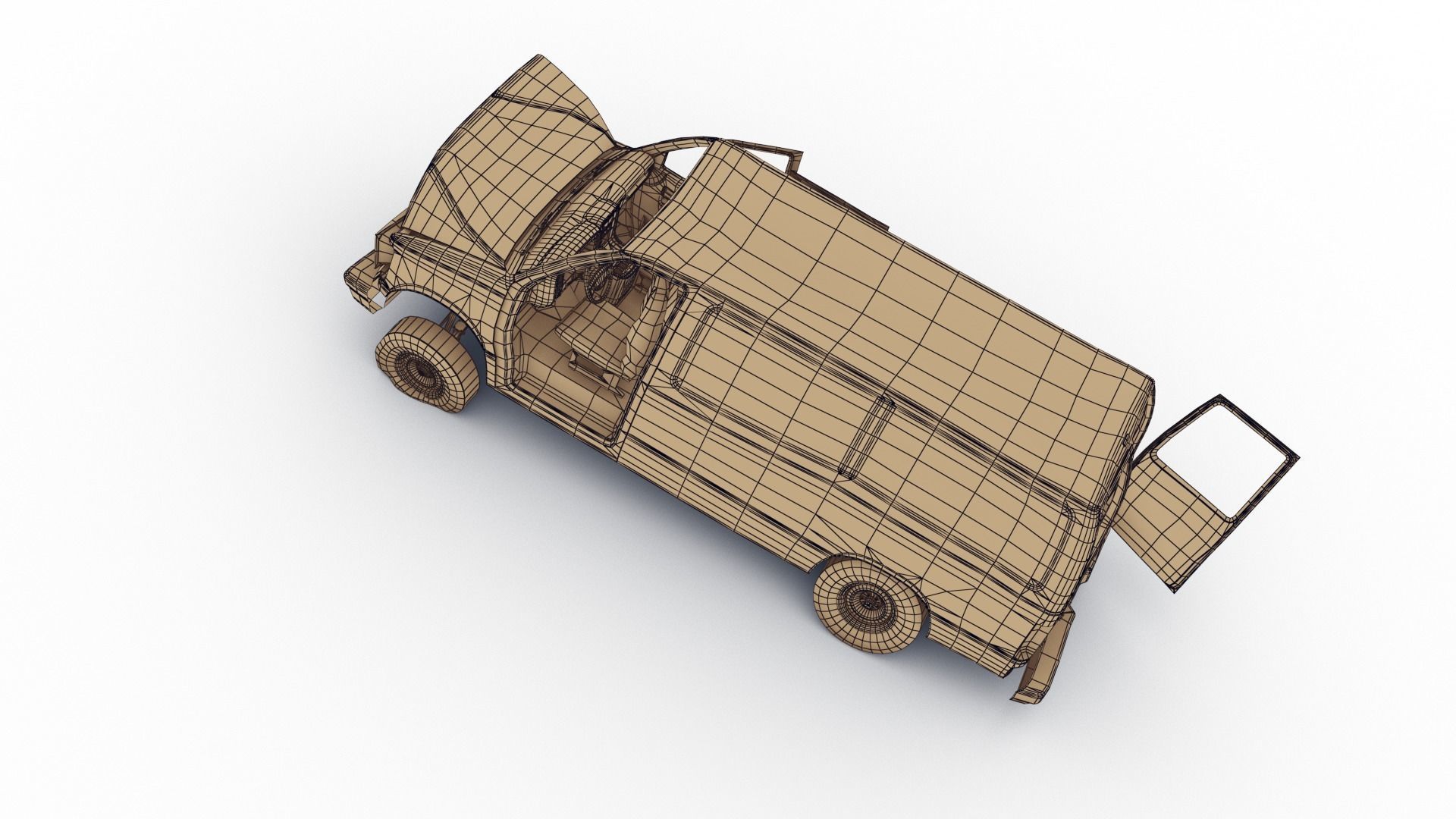 Crashed Van 01 Low-poly 3D model_21
