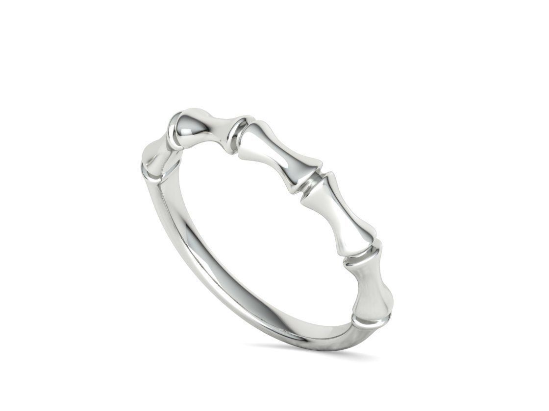 Bamboo Stackable Band Stacking Band Ring 3Dmodel 3D print model_33