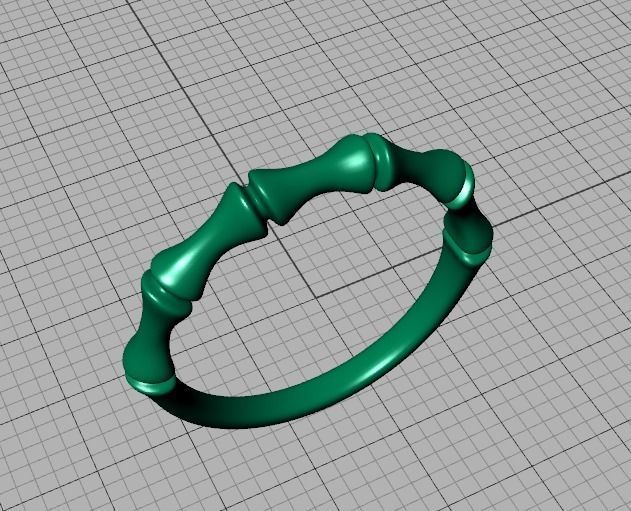 Bamboo Stackable Band Stacking Band Ring 3Dmodel 3D print model_45