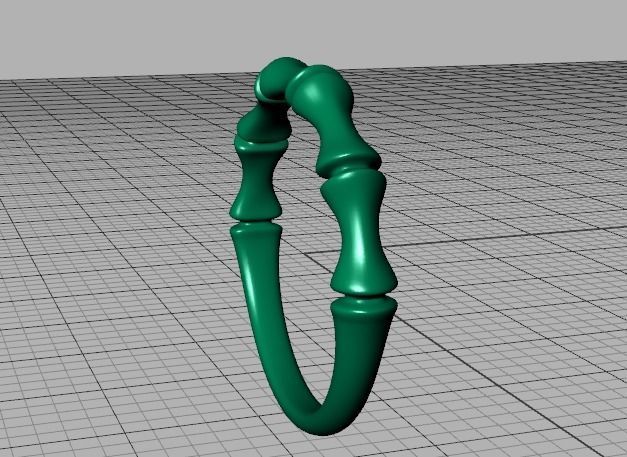 Bamboo Stackable Band Stacking Band Ring 3Dmodel 3D print model_43