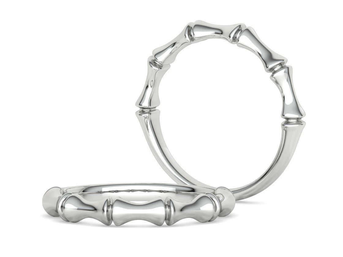 Bamboo Stackable Band Stacking Band Ring 3Dmodel 3D print model_15