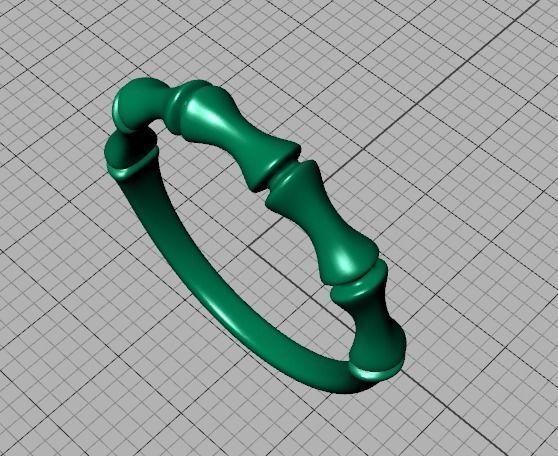 Bamboo Stackable Band Stacking Band Ring 3Dmodel 3D print model_42