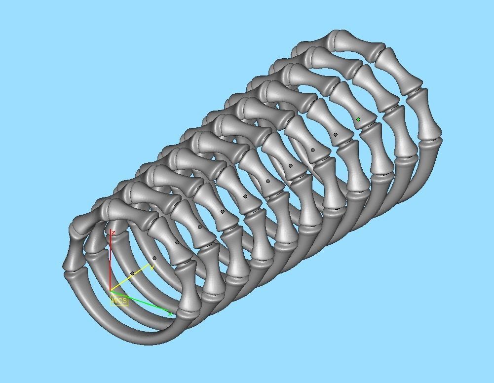 Bamboo Stackable Band Stacking Band Ring 3Dmodel 3D print model_46