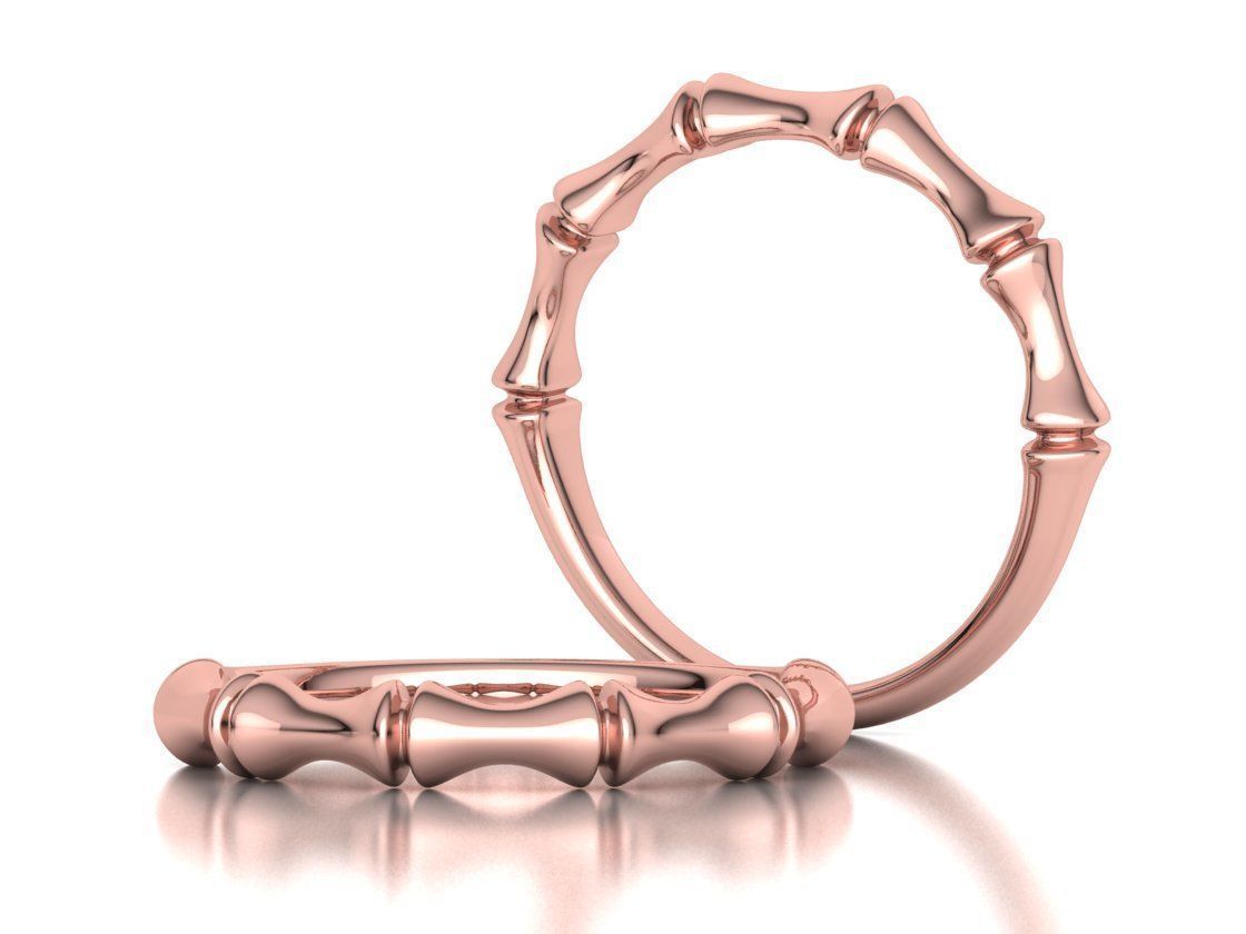 Bamboo Stackable Band Stacking Band Ring 3Dmodel 3D print model_3